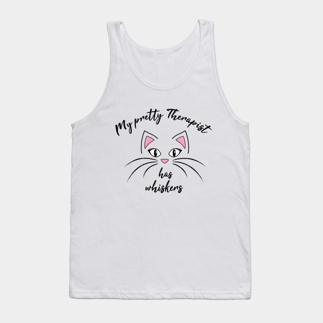 Pretty Therapist Cat Whiskers Tank Top by ThyShirtProject - Affiliate